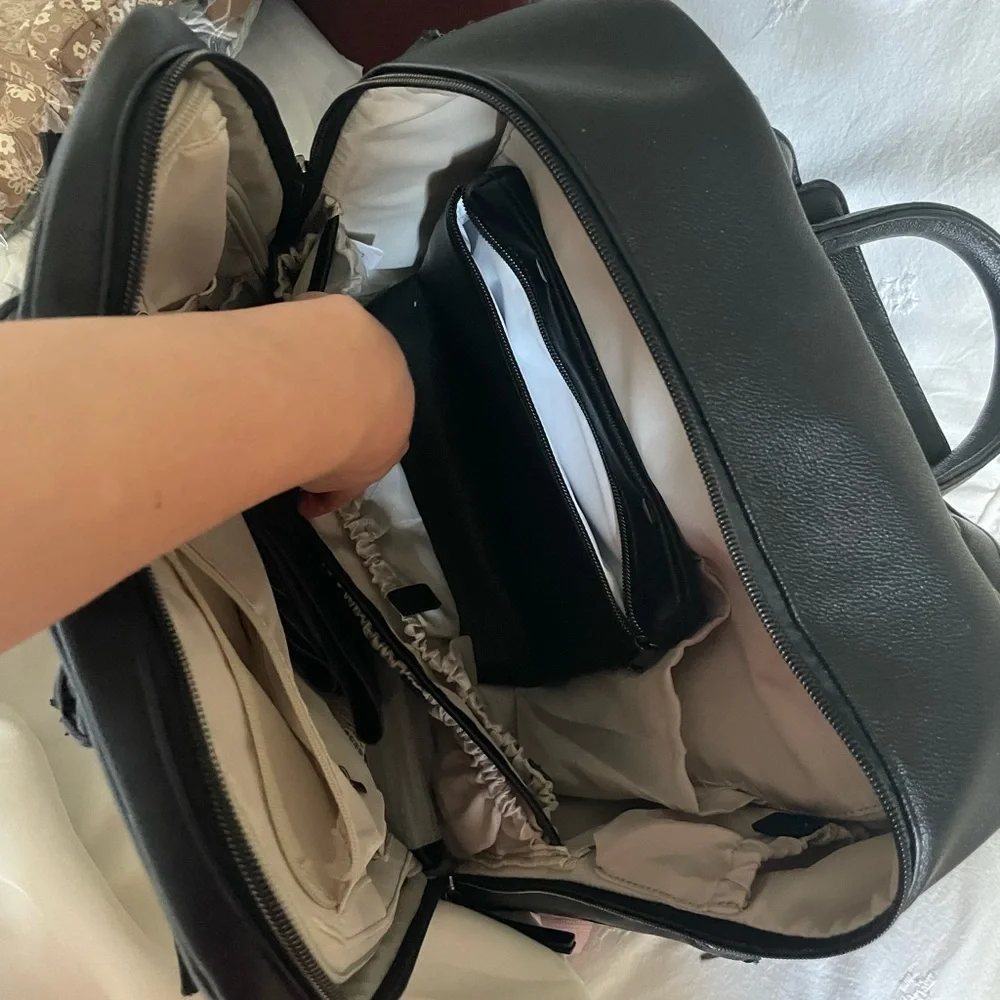 Ayla & Co Black Kids Backpack Tote - Sleek Leatherette Carry Bag